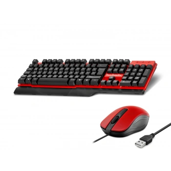 Klavye Ve Mouse Seti - Kırmızı Siyah HD861K