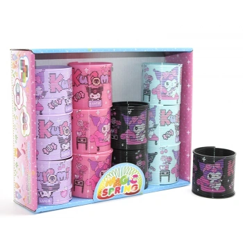 Kuromi Baskılı Magic Spring Stres Yayı - Standlı Mor Ve Siyah Renk 12Li Seti LOV707787