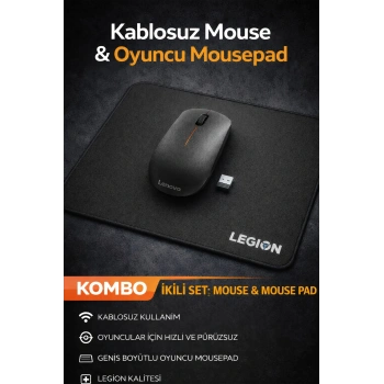 Lenovo 400 Mouse Kablosuz Wireless Legion Oyuncu Mouse Pad