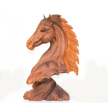 Maun Ağacı El Oyması At Büstü 4Ratnı-16