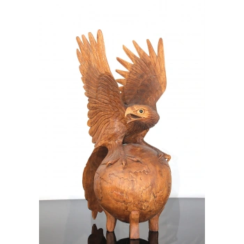 Maun Ağacı El Oyması Kartal Figürü 4Ratnı-37