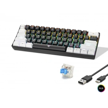 Mekanik Rgb Klavye Blue Switch - Siyah Beyaz MF1701BW