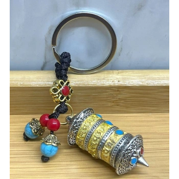 Metal Tibet Şans Çarkı Anahtarlık