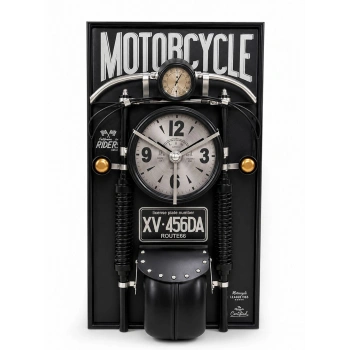 Motosiklet Tasarımlı Metal Duvar Saati Alk5789
