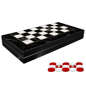 Özel Tasarlanmış Mermer Desenli Tavla