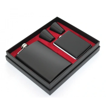 Paslanmaz Çelik 2 Shot Bardak Ve Sigara Tabakalı Matara Seti VIVA667