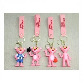 Pembe Panter Silikon Anahtarlık