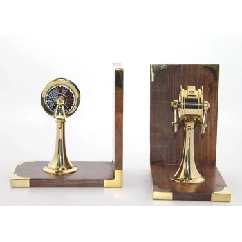 Pirinç Makina Telgrafı Kitap Tutucu 2135