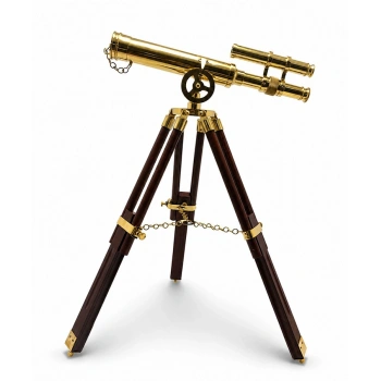 Pirinç Tripod Teleskop Ahşap Ayaklı 1479