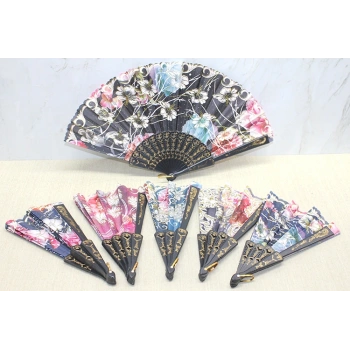 Plastik Çiçek Desenli Yelpaze Alk3571