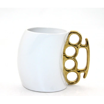 Porselen Muşta Tasarımlı Kupa Bardak  Alk2394A