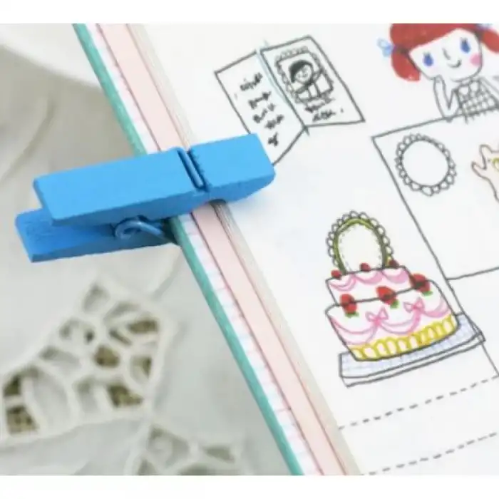 50 Adet Mini Renkli Ahşap Mandal