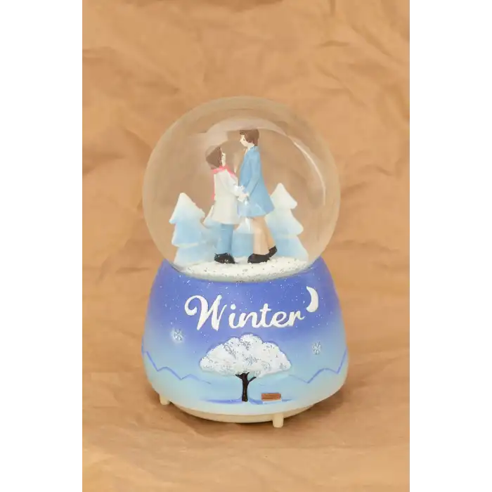 Kış Masalı El Ele Sevgili Büyük Boy Kar Küresi