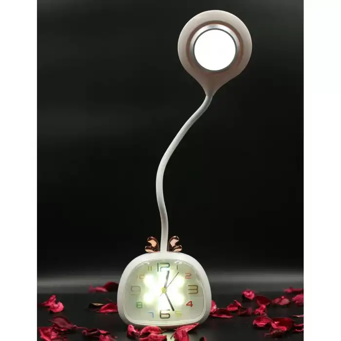 Ledli Masaüstü Analog Geyik Boynuzlu Saat