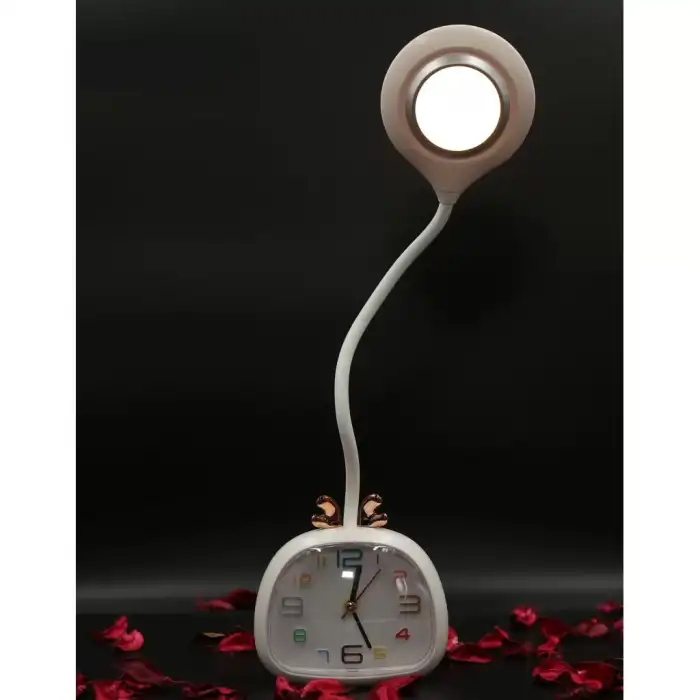 Ledli Masaüstü Analog Geyik Boynuzlu Saat