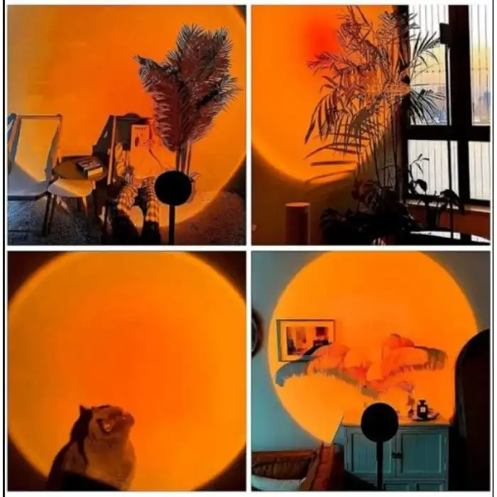 Sunset Gün Batımı Projektör 360 Derece Gece Lambası Günbatımı Işık