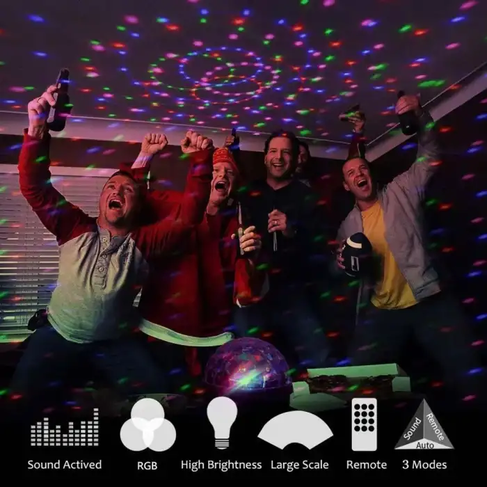 Işıklı DiskoTopu Şarjlı Bluetooth HoparlörTavan IşıkYansıtma