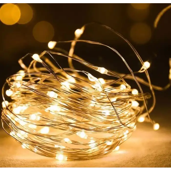 Peri Led Işık|ince Pil Yataklı Kendinden Pilli 3 Metre Gün Işığı Tel Şerit Led Dekoratif Aydınlatma