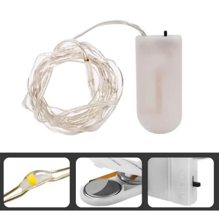 Peri Led Işık|ince Pil Yataklı Kendinden Pilli 3 Metre Gün Işığı Tel Şerit Led Dekoratif Aydınlatma