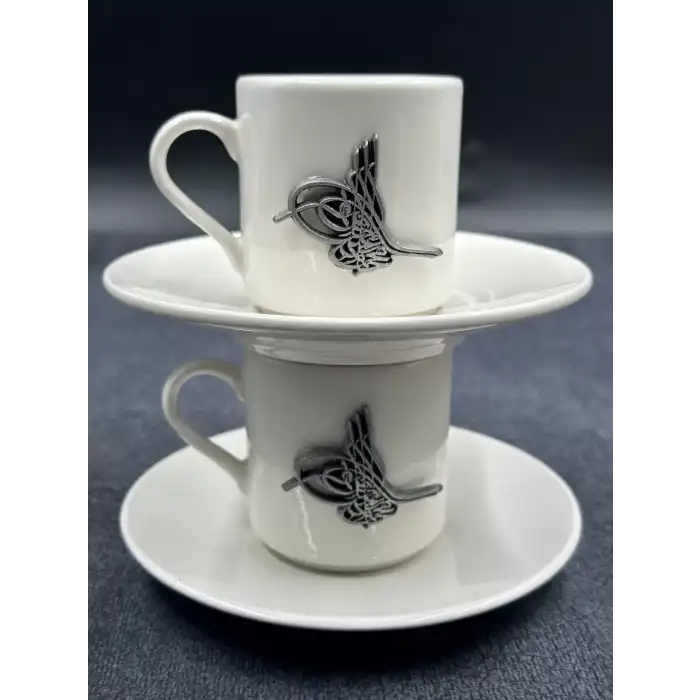 Tuğra Kabartmalı İkili Fincan Seti