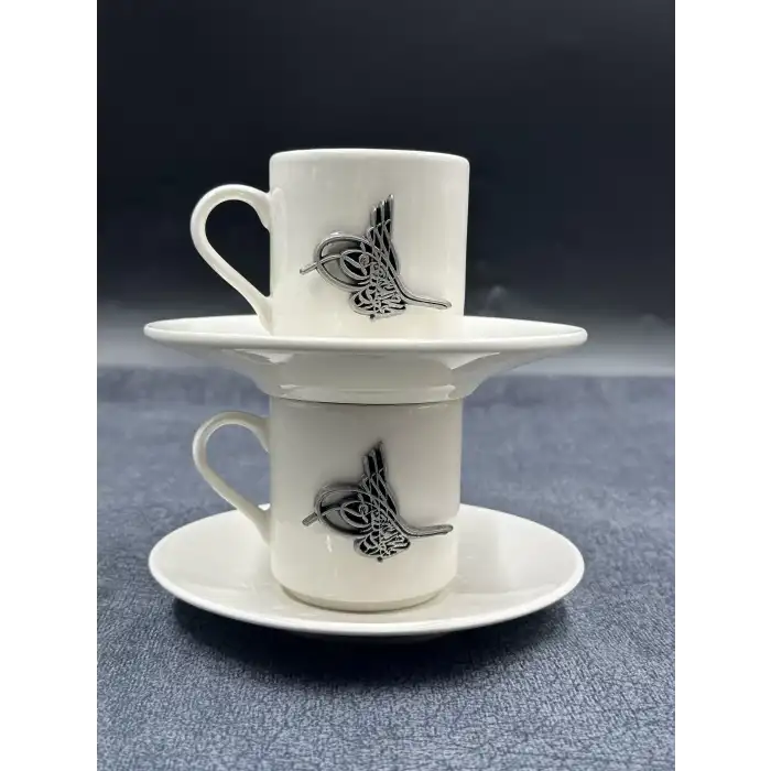 Tuğra Kabartmalı İkili Fincan Seti