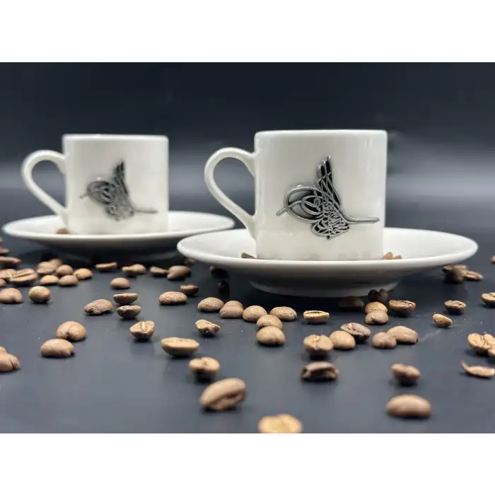 Tuğra Kabartmalı İkili Fincan Seti