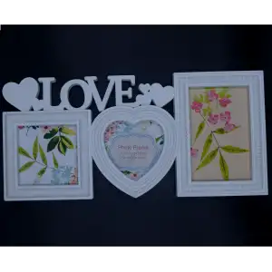 Dekoratif Love Yazılı 3lü Fotoğraf Çerçevesi