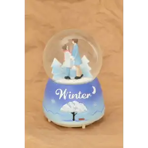 Kış Masalı El Ele Sevgili Büyük Boy Kar Küresi