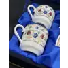 Kadife Kutulu Özel Lale Motifli İkili Fincan Takımı