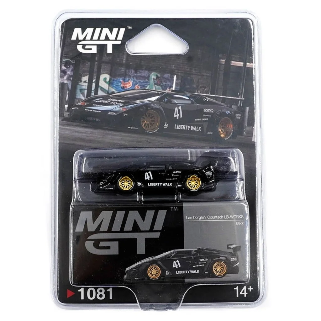 Mini GT 1/64 Lamborghini Countach LB-WORKS Black Blister Paket