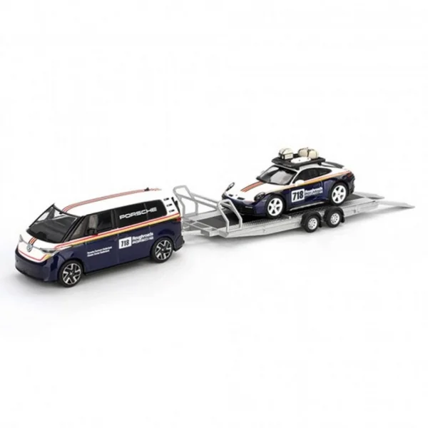 1/64 Model Araç 911 Dakar #718 / Volkswagen ID. Buzz Porsche Centrum Gelderland Roughroads Set