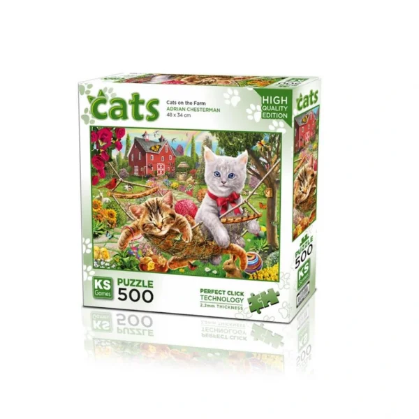 20043 Kediler Çiftlikte 500 Parça Puzzle Puzzle