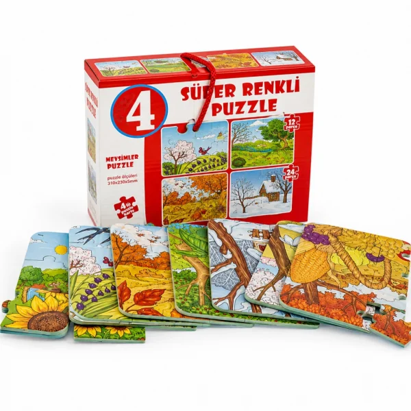 2488  MEVSİMLER SÜPER RENKLİ PUZZLE 4LÜ