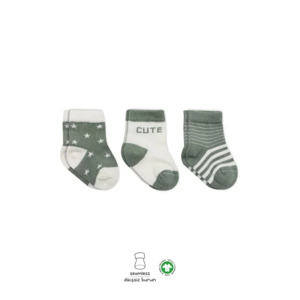 3Lü Penye Cute Stars Soket Çorap BS10115 Nil