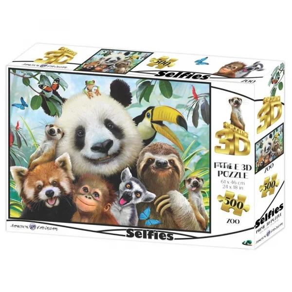 3D - Hayvanat Bahçesi Selfie 500 Parça Yetişkin Puzzle