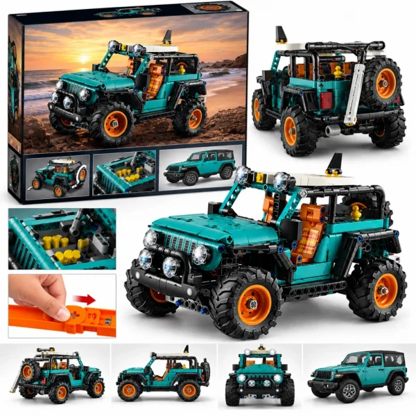 42227 Technic Jeep Wrangler Rubicon SUV 723 parça +10 yaş