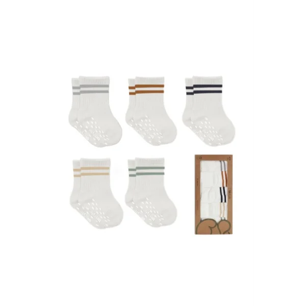 5Li Penye Kaymaz Çember Soket Çorap 10122 Ekru