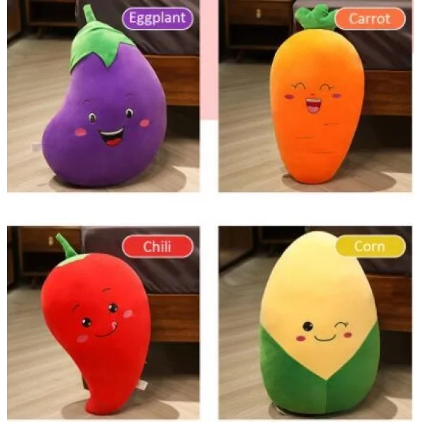 62297 PELUŞ 30CM HAVUÇ,PATLICAN,MISIR,KIRMIZI BİBE