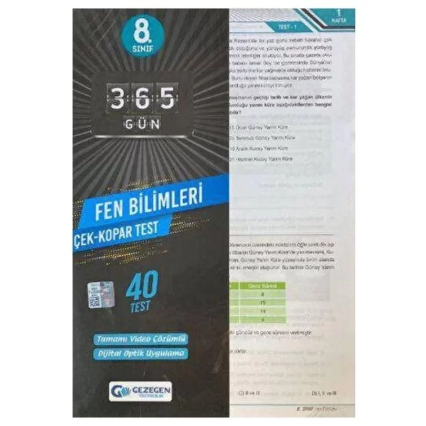 8.Sınıf Fen Bilimleri Yaprak Test Gezegen Yayıncılık