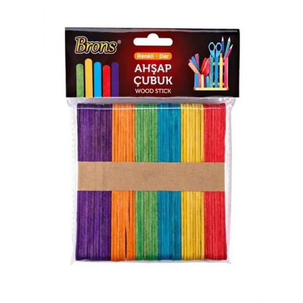 BRONS RENKLİ GENİŞ AHŞAP ÇUBUK 50 Lİ