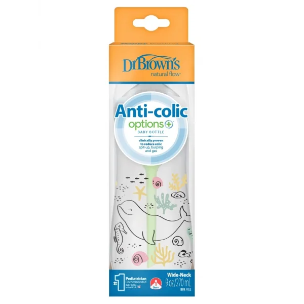 Dr.Browns Geniş Ağız PP Antikolik Options Biberon  270ml Kız