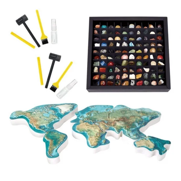Dünyanın Kayaları ve Mineralleri Araştırma Seti 3D Puzzle