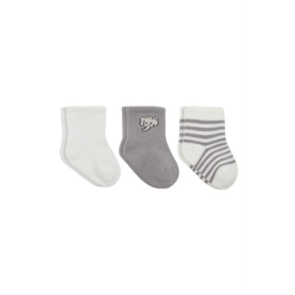 Elephant Boy 3lü Penye Soket Çorap 10135 Ekru
