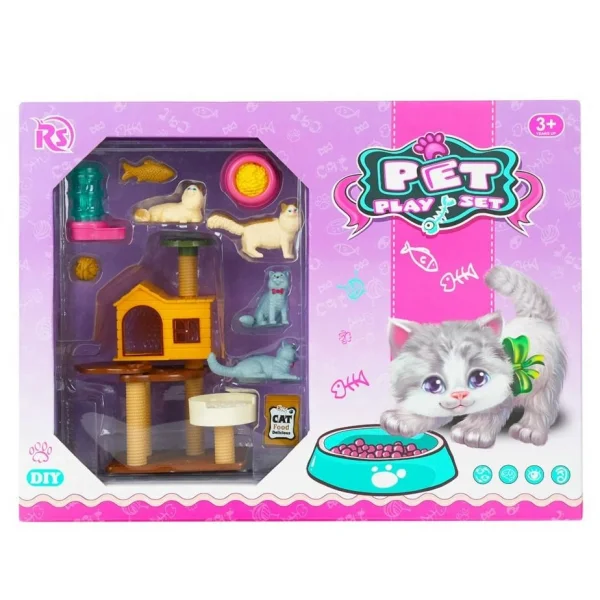 EVCİL HAYVAN YAVRU KEDİ OYUN SETİ-MGA