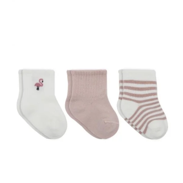 Flamingo Girl 3lü Penye Soket Çorap 10136 Gül Kurusu