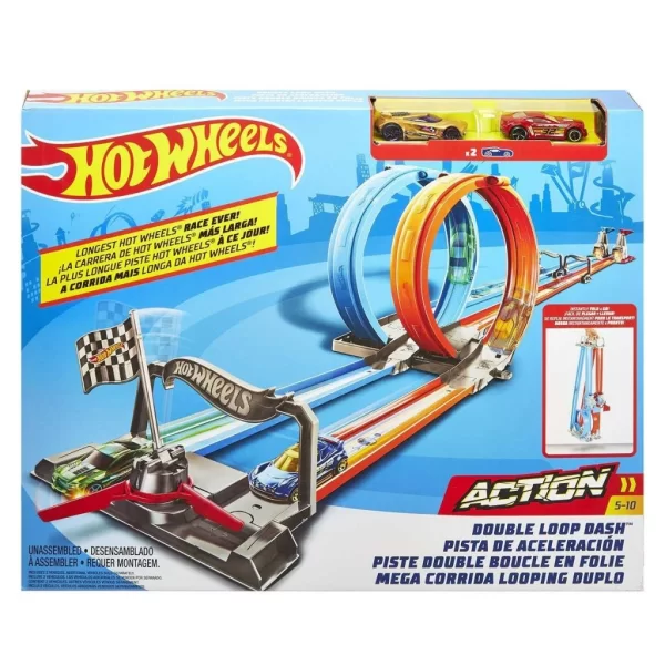 GFH85 Hot Wheels Çift Çemberde Depar Pist Seti