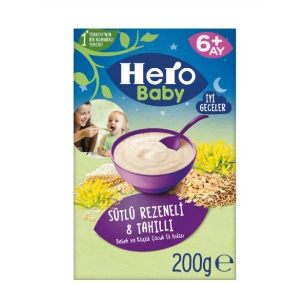 Hero Baby Sütlü 8 Tahıllı Rezeneli 200 Gr