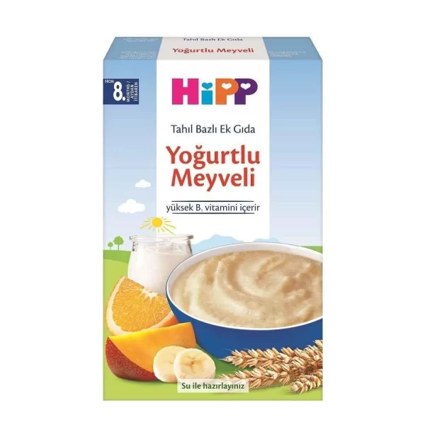 Hipp Organik Sütlü Yoğurtlu Meyveli Tahıl Bazlı Ek Gıda 250 Gr