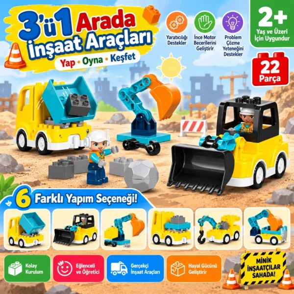 Kasabası 3ü 1 Arada İnşaat Araçları 10475