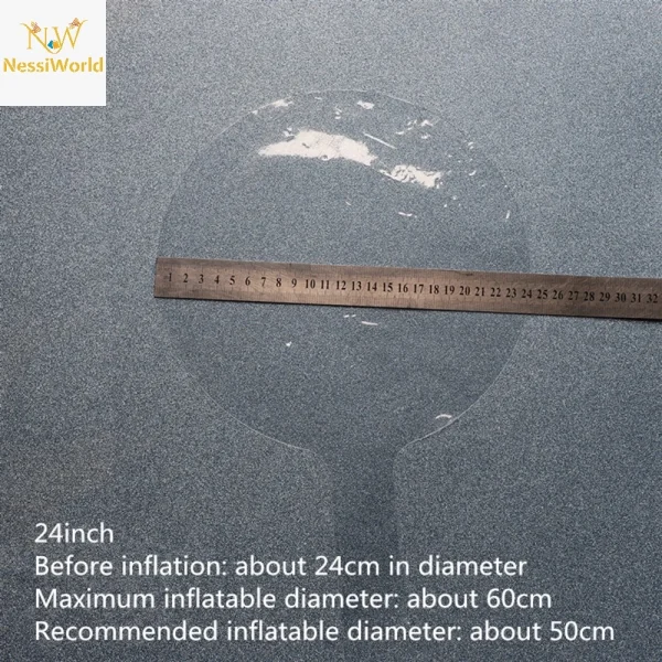 Kırmızı Simli Yuvarlak Şeffaf Balon 24 İnç